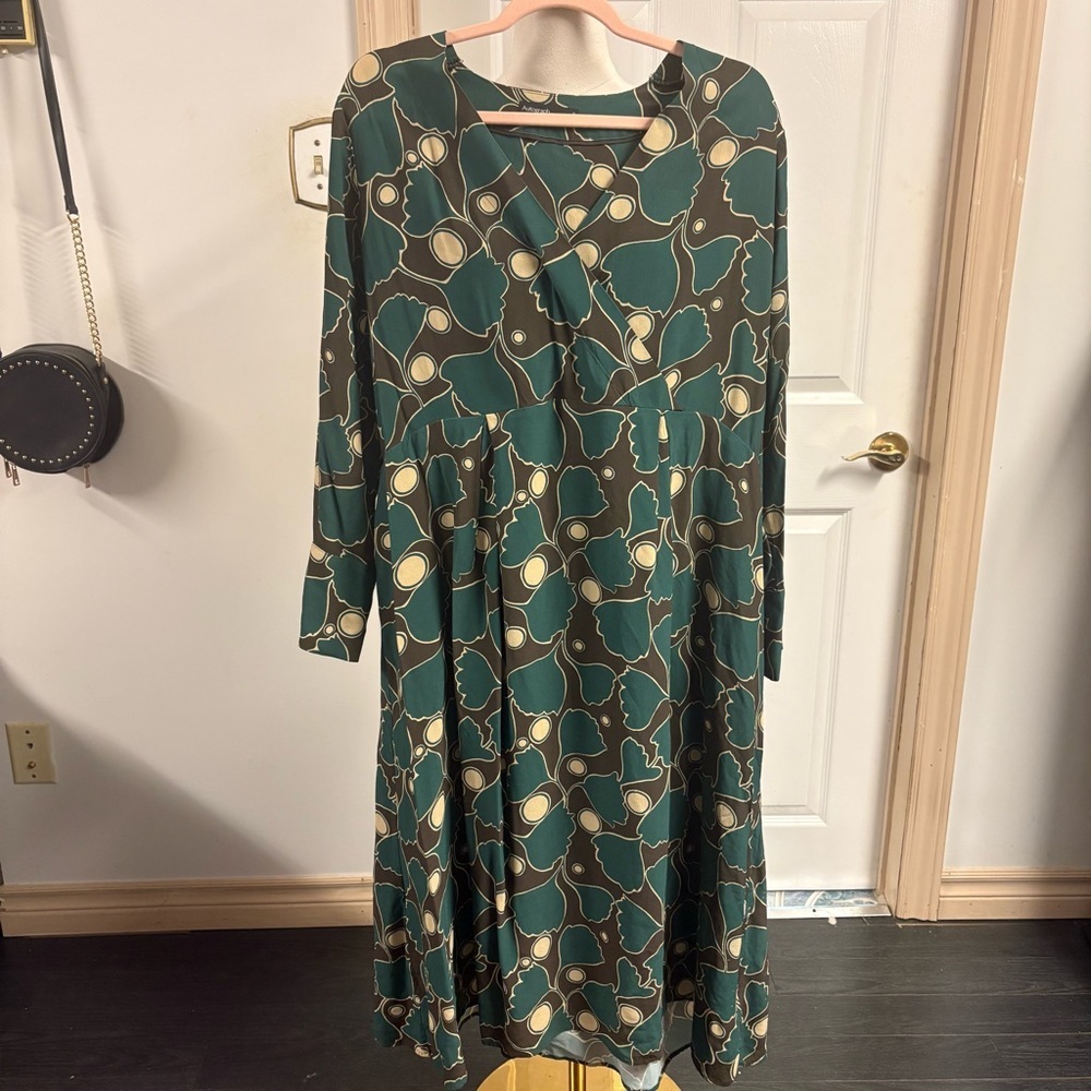 Autograph Elegant Green Patterned Dress